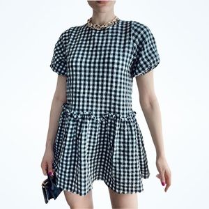 Zara GINGHAM MINI DRESS